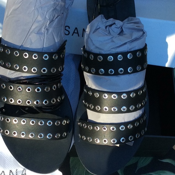 Solsana Union SS gladiator lace up sandals Black 6 - Picture 2 of 6